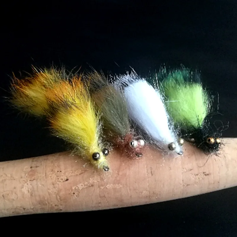 KKWEZVA 8Pcs Rabbit Fur Hare Zonker Stripes for Fly Tying Material Production Streamer Fishing Flies fly fishing Insect lure