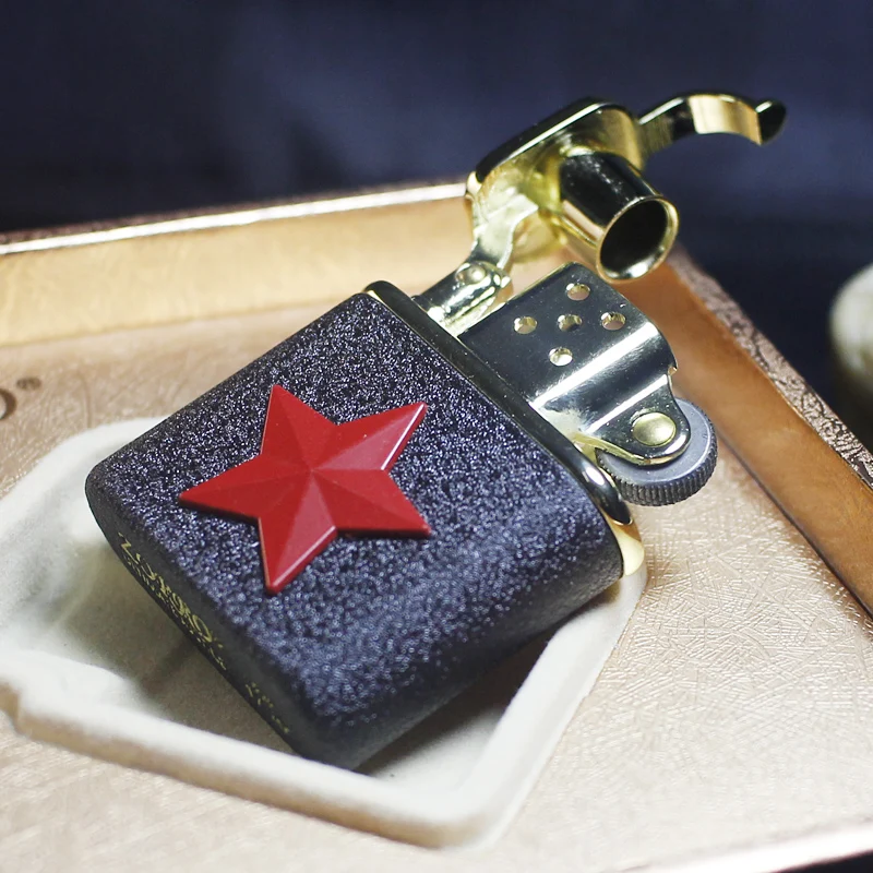 Черная керосиновая Зажигалка CCCP USSR 41*51 мм красная звезда бензиновая зажигалка