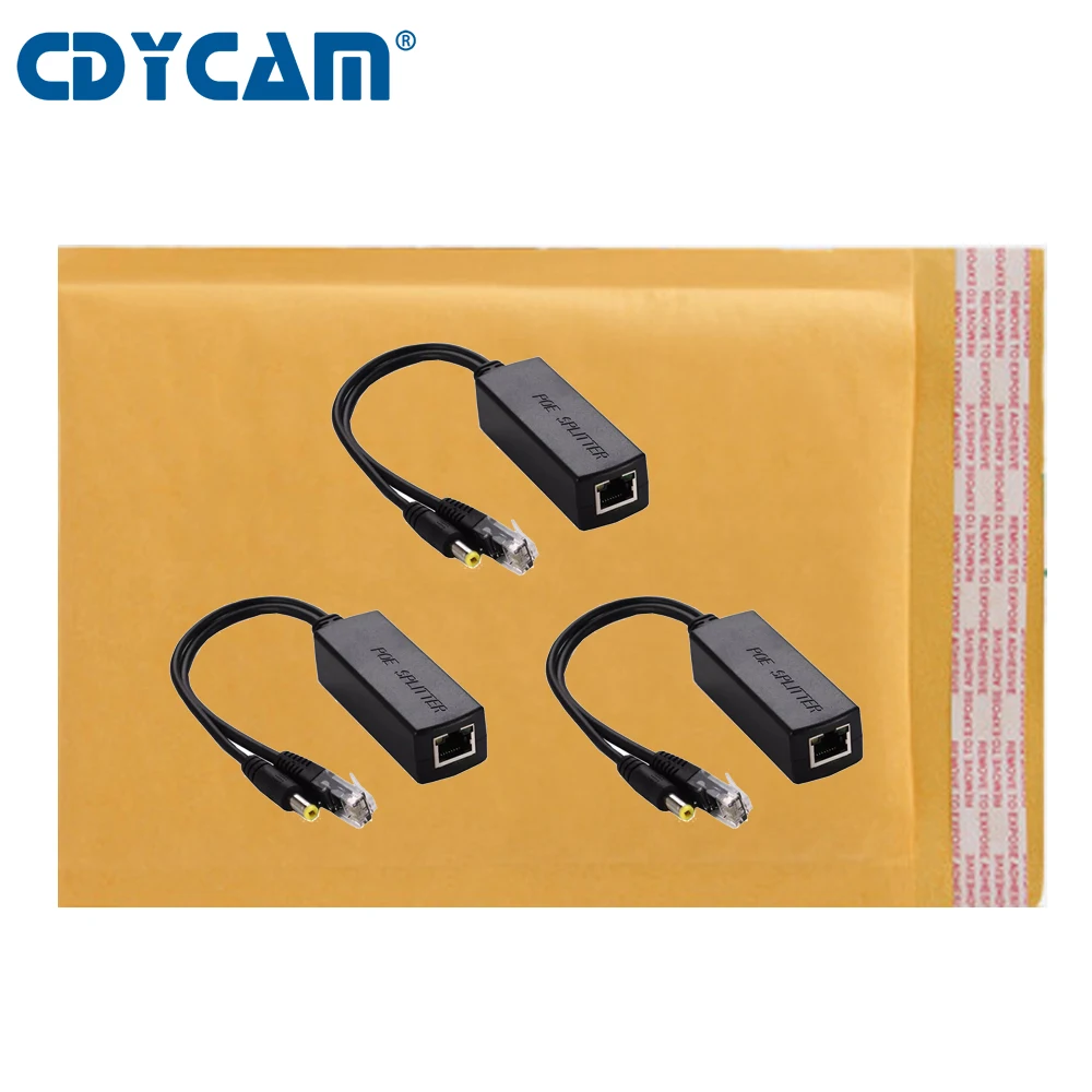 Cdycam 3 шт./1 сумка PoE сплиттер мощность по Ethernet 48 В до 12 В IEEE802.3af стандартный тип 15 Вт модуль питания для NonPoe камеры