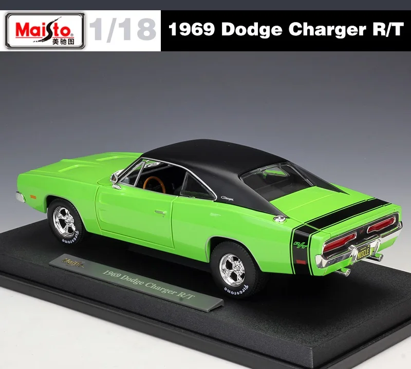 1:18 Maisto Dodge charger RT 1969 переоборудованный зеленый литой под давлением модель автомобиля