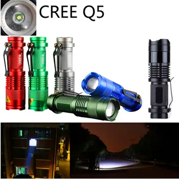 

Zoomable Waterproof Light 7w Cree Q5 Led 800Lumen Mini Led Flashlight For Outdoor Sport [SK68]