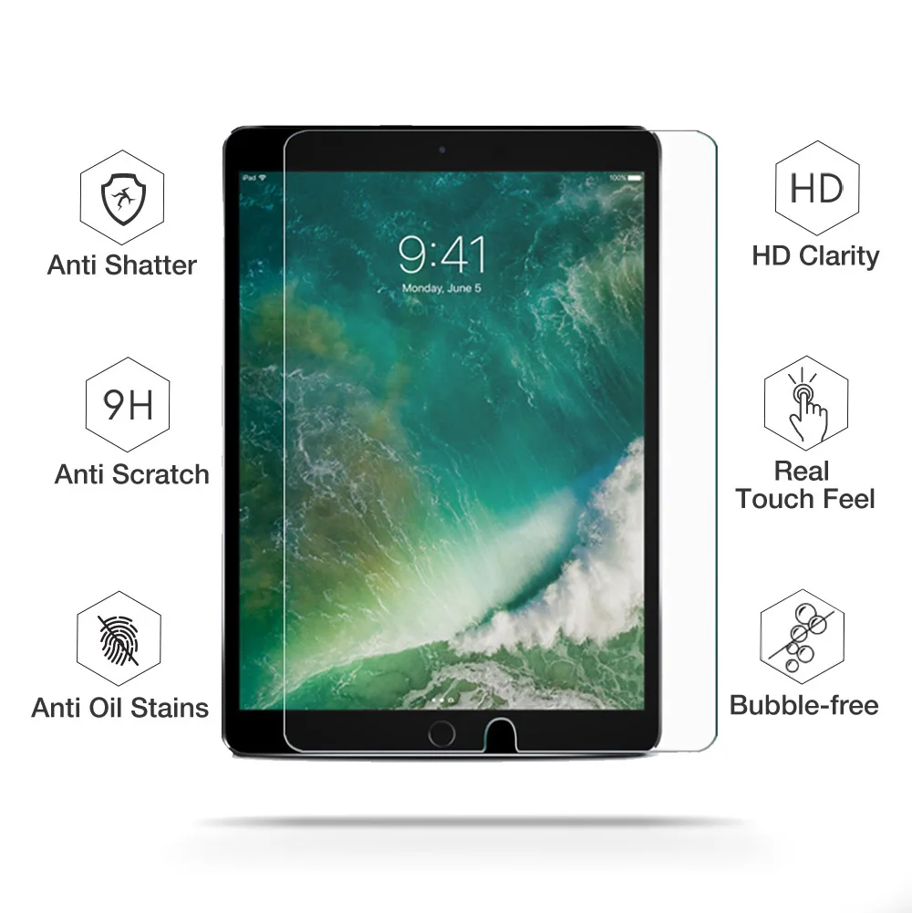 

2pcs 9H 2.5D Hardness High transparency Tempered Glass For Apple iPad Pro 10.5 Ultra Thin Scratch Resistant Screen Protector