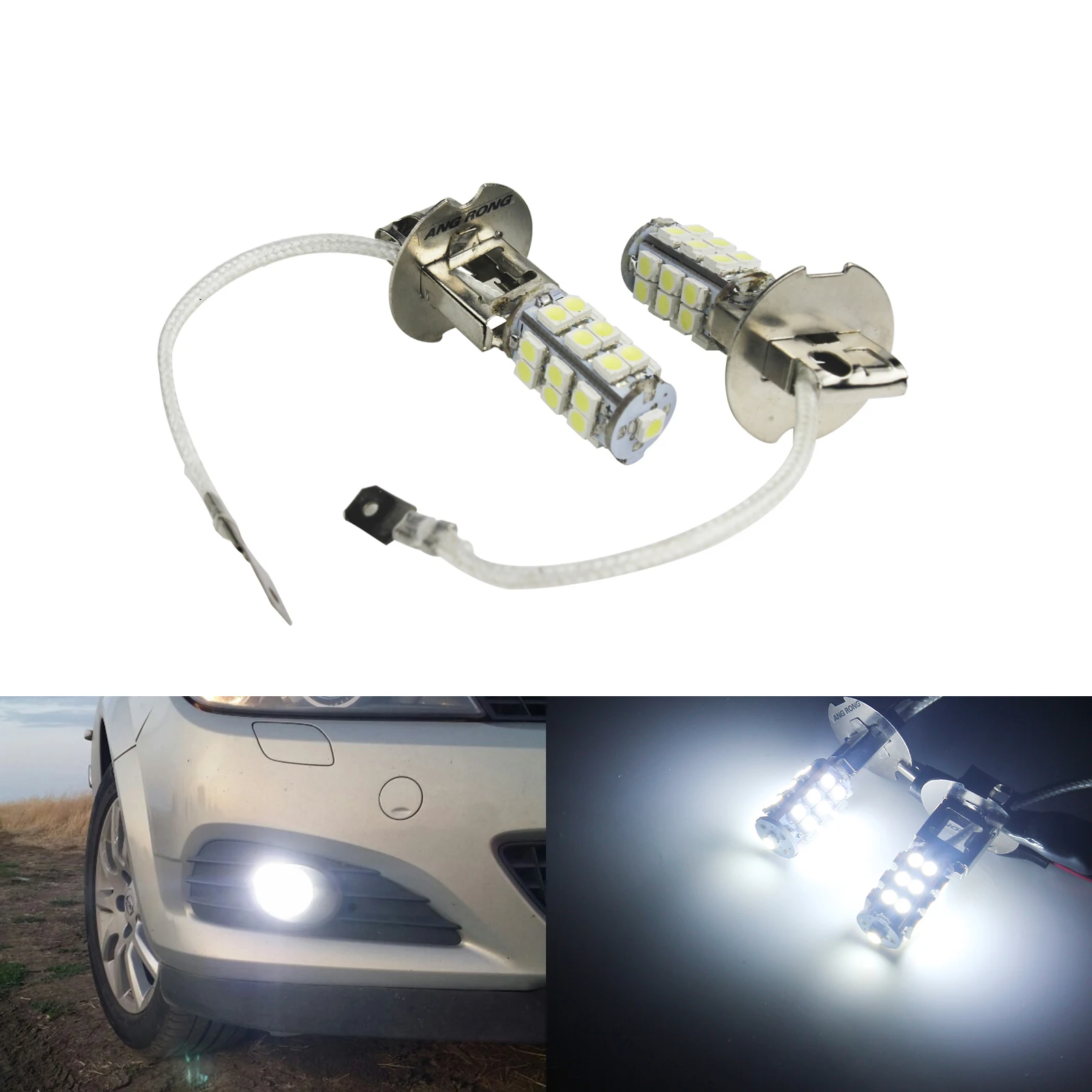 ANGRONG 2 шт. H3 25 светодиодный ная 3528 SMD лампа фары Автомобильные противотуманные
