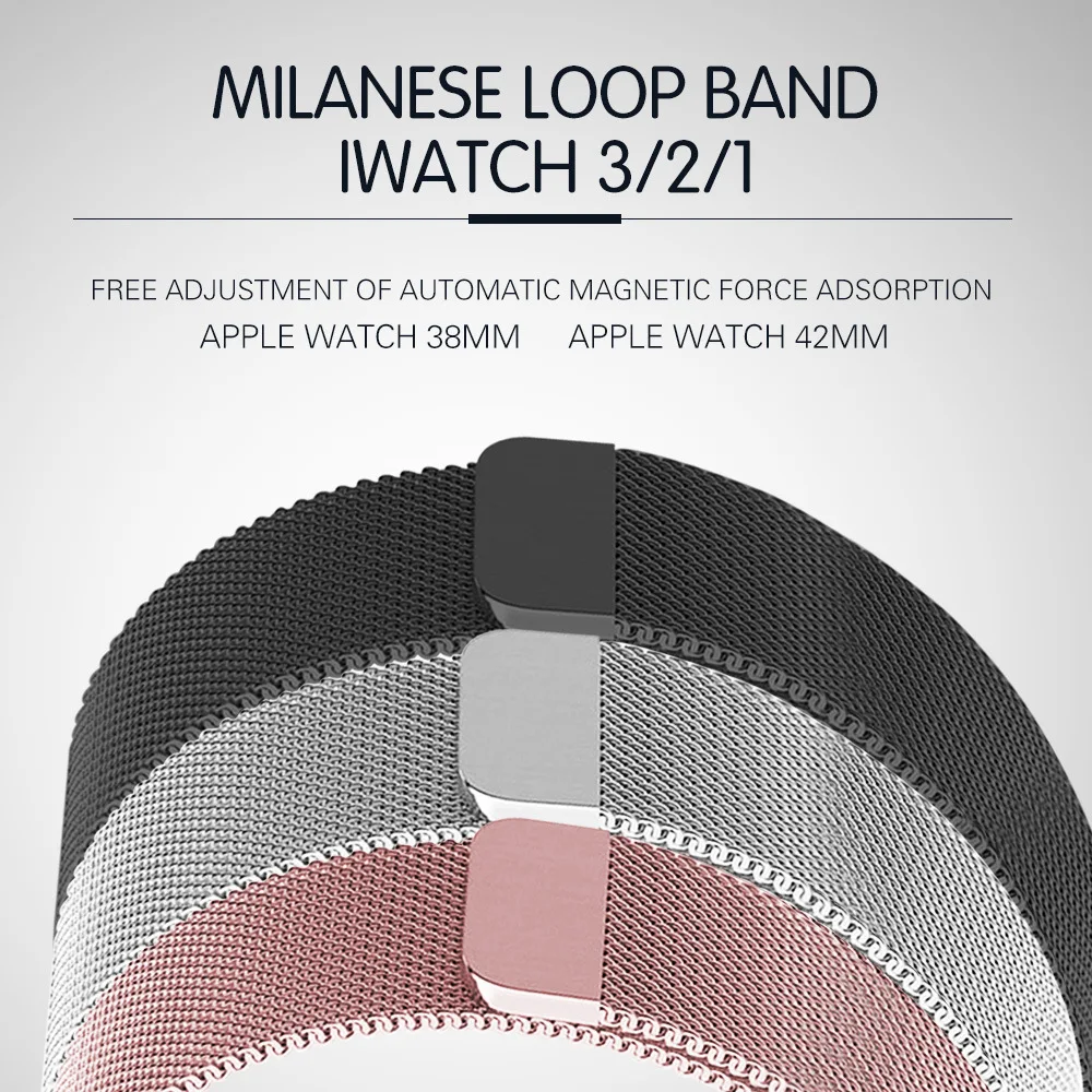 

Milanese Metal Magnetic Strap for iWatch Series 2/3/4 Iphone Watch Band Apple Watch Band 38mm 42mm for Men Women