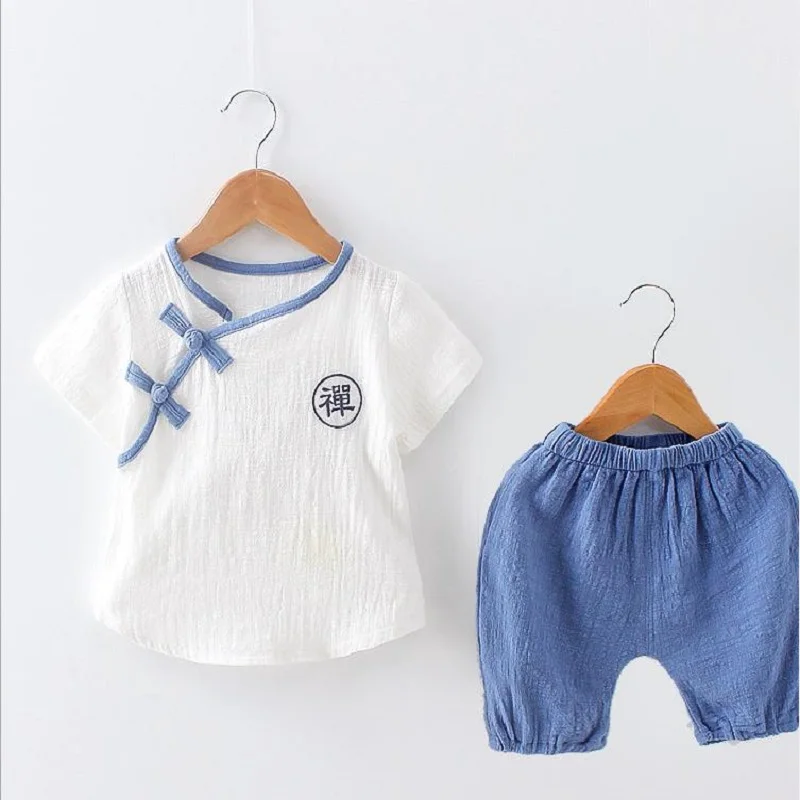 

2017 Summer New Infant Baby Clothes 0-2 Old Cotton Short Sleeved Suit Two Pieces Tide