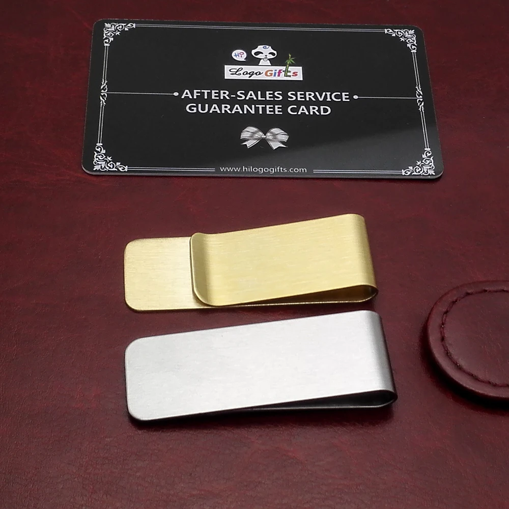 

Office gift gold/silver dollar clip customized printed with your Company logo and contacts informatioon for promotions