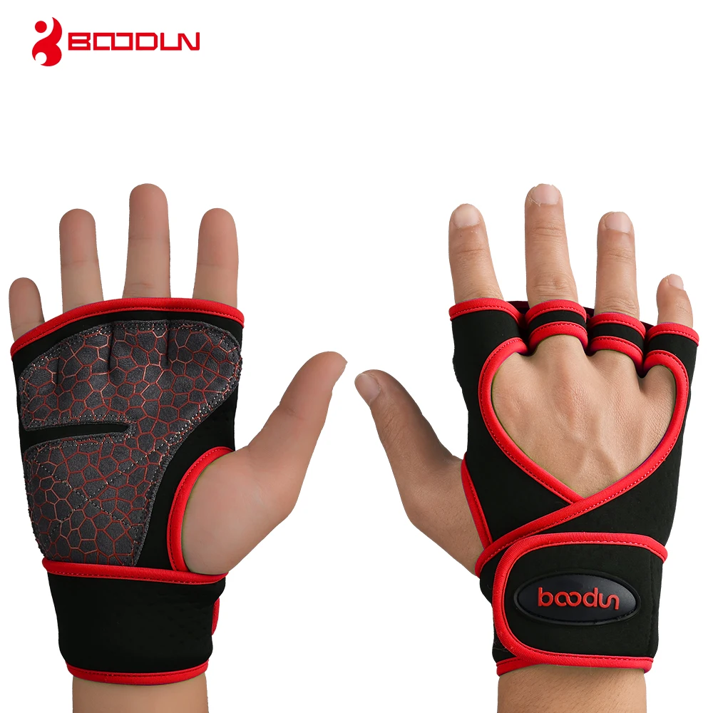 Boodun Weight Lifting Training Gloves Men Women Fitness Sports Body Building Gymnastics Grips Gym Hand Palm Protector Glove