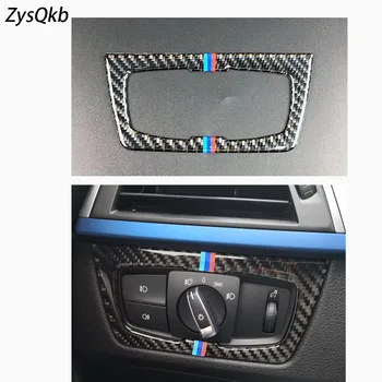

Carbon Fiber Headlight Switch Buttons Decorative Frame Cover Trim Dashboard Interior Molding Sticker for BMW F30 F34 Car Styling