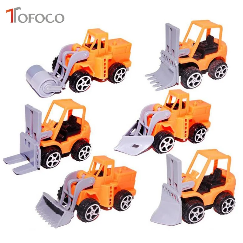 Tofoco 6 шт. мини Пластик отступить строительство автомобиля инженерно автомобиль самосвал-автомобиль самосвал модели классические игрушки