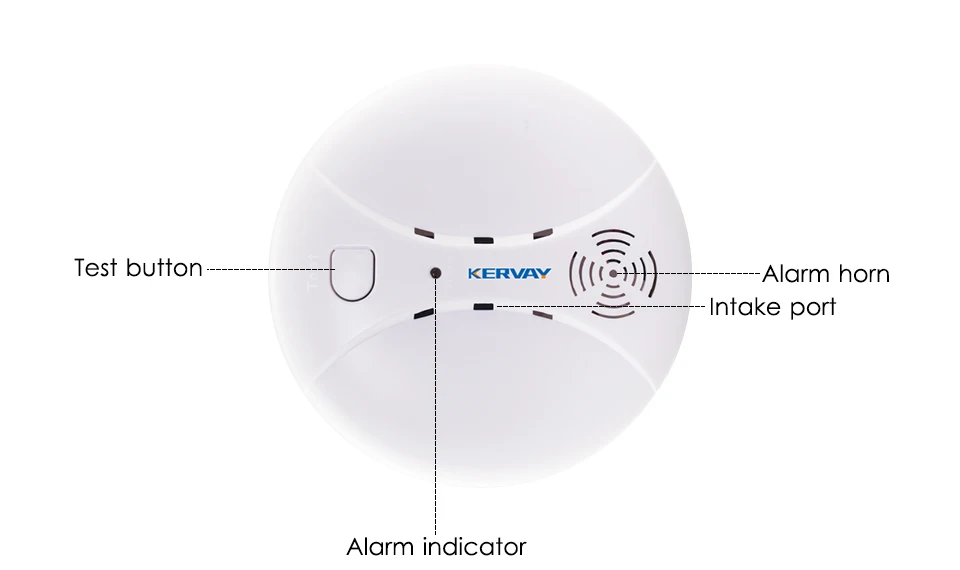 Kervay Беспроводной 433 мГц Детекторы дыма 80db высокого децибел тревожные внутреннего использования датчик дыма для наших WI-FI GSM сигнализация buglar система