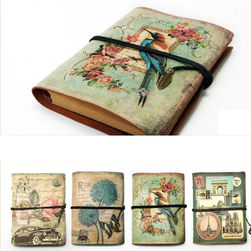 

Hand account book 2 hole binder note tape imitation leather make old European vintage PU leather notebook