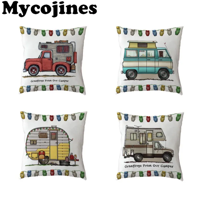 

Simple 45x45cm Cushion Cover Iridescent Car House Solid Background Cover Sofa Living Room Decor Polyester Peach Skin Pillow Case