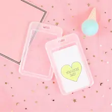 2 шт. прозрачный ПВХ держатель для карт автобус визитная карточка кредитная карточка чехол для хранения банковская карта защита корейские школьные офисные принадлежности