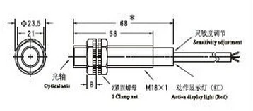 5 шт. диффузного типа M18 три провода ac NC 10-30 см расстояние обнаружения фотоэлектрический Сенсор оптический Сенсор E3F-DS30Y2-3
