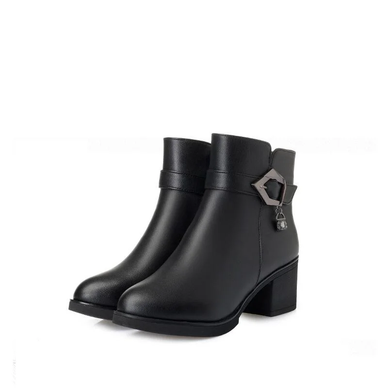 Taille Noir Laine Chaudes Épais Plate Alishinrey 35 Chaud Véritable Nouveau D'hiver 2018 Cuir En Bottes Neige 43 forme Femmes 4AfZq
