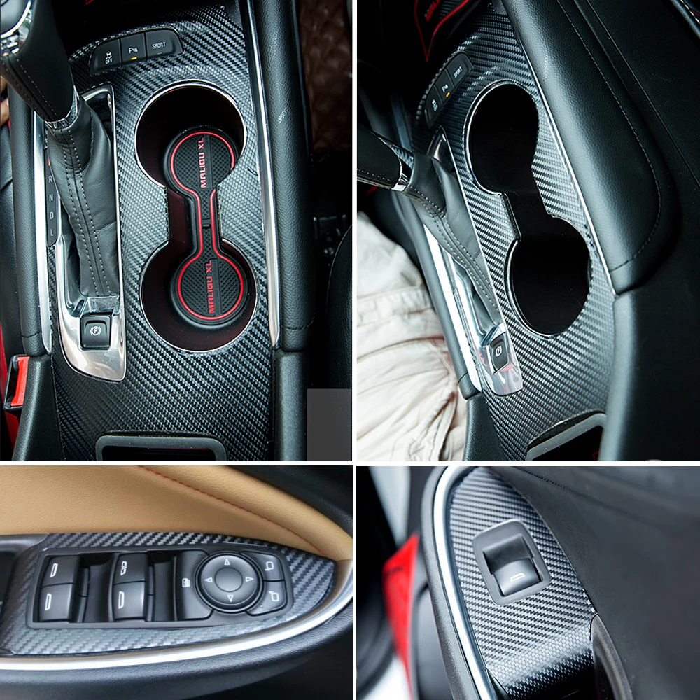 Для Chevrolet Malibu XL интерьерная Центральная панель управления дверная ручка наклейки из углеродного волокна наклейки для стайлинга автомобилей аксессуары