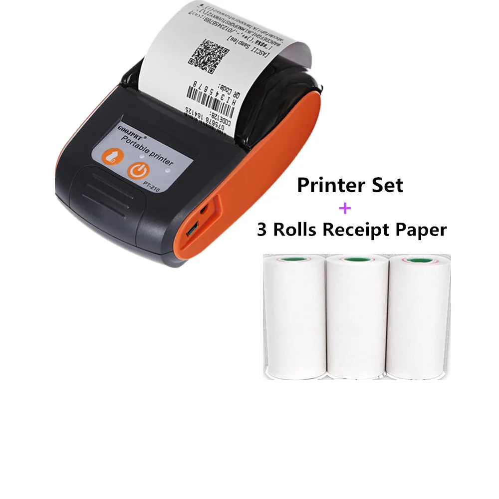 

GOOJPRT Mini Pocket Size Wireless Printer Mobile Thermal Receipt Printer Bluetooth Android iOS Phone Support ESC / POS Printer