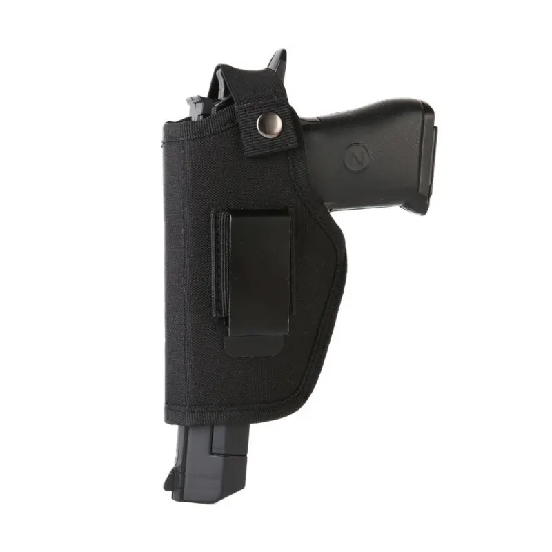 

Left And Right Universal Hidden Tactical Black Pistol Holster Waistband With Detachable Metal Clips And Elastic Button Belt