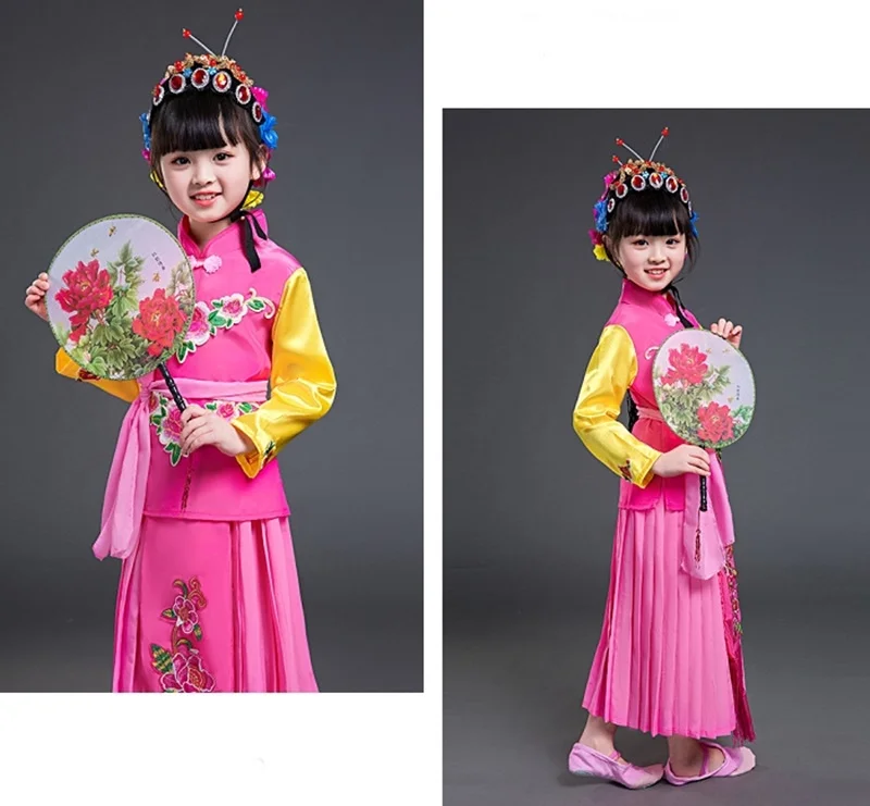 Китайский народный танец костюм одежда hanfu для девочек Детская ...