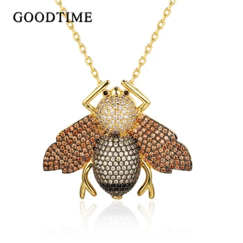 

Classic Insect Pendant Necklaces AAA Cubic Zirconia Pendants & Necklaces For Women Jewelry Clothes Accessories Pin Jewelry Gifts