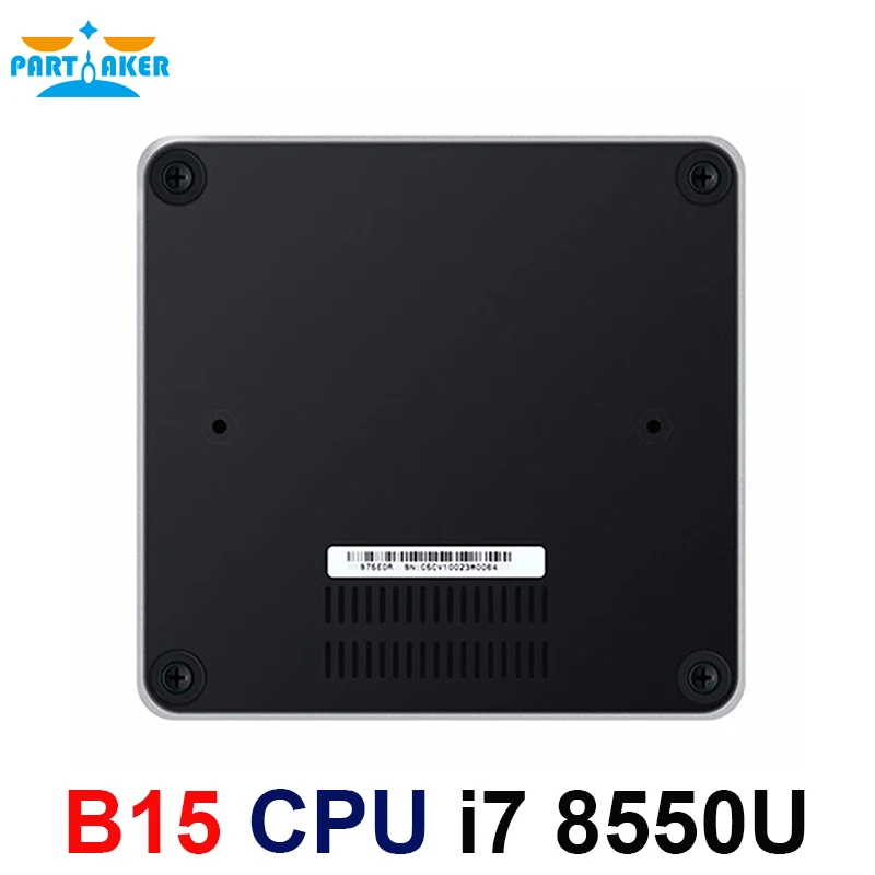 Partícipe 8th generación Intel Core i7 procesadores i7 8550u Mini PC Windows 10 HDMI DP HTPC gráficos Max 32 GB Ram 512 GB SSD