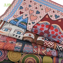 Chainho, серия кошек 4 шт., окрашенная в пряже полиэфирная хлопковая Лоскутная ткань, жаккардовая ткань для самостоятельного шитья подушки, подушки, сумки материал