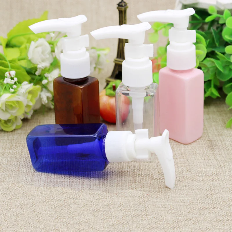

30ml Square Plastic Packaging Pump Lotion Bottles Empty Cosmetic Containers for Liquid Shampoo Travel Sample Subpackage 10pcs