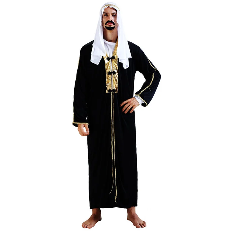 Halloween Wear Men Muslim Jubba Thobe Robe Gown Prince Costume Hijab ...