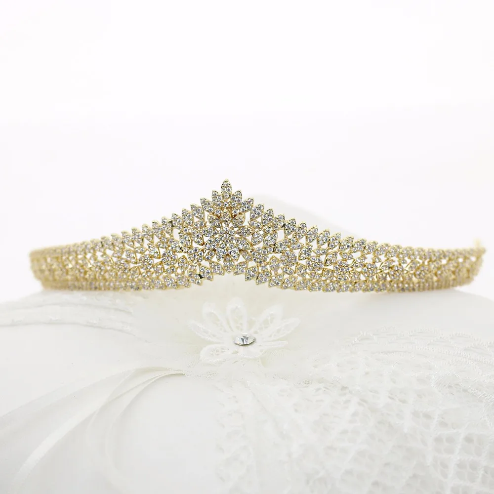 

Gold Vintage Hair Accessories Wedding Crown Bridal Jewelry Pageant Party Hair Accessories Cubic Zirconia Wedding Hair Tiaras