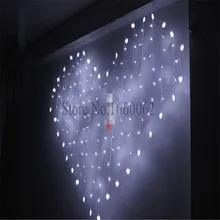 2016 Hot Selling 2M x 1.5m Heart Shape 124 SMD 34 Hearts LED String Holiday Light Christmas Wedding Decoration Curtain lights