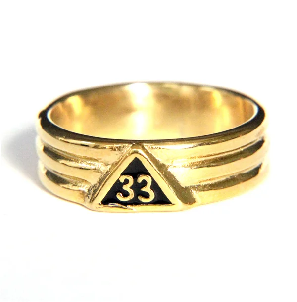 New Design Cool Triangle Number 33 Ring 316L Stainless Steel Mens Ring