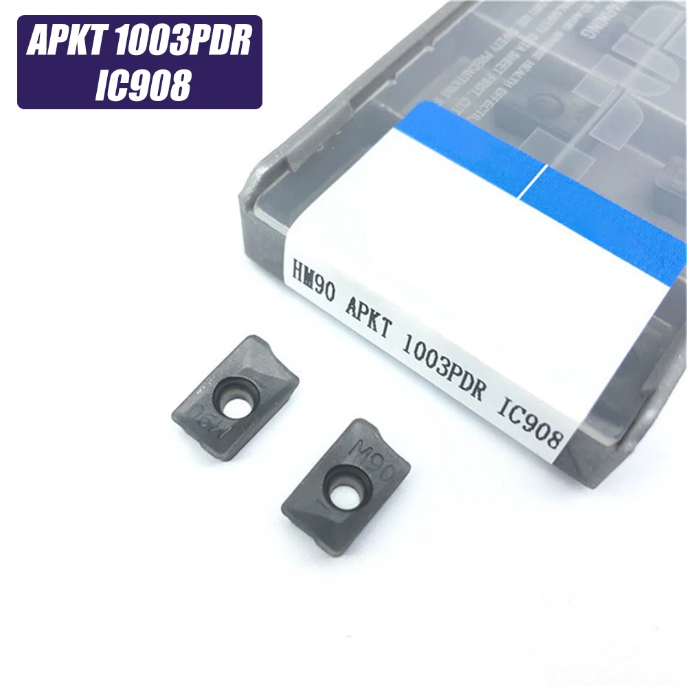10PCS HM90 APKT 1003PDR IC908 Turning Tools Carbide insert APKT1003 Lathe cutter Tool Tokarnyy turning milling tool | Инструменты