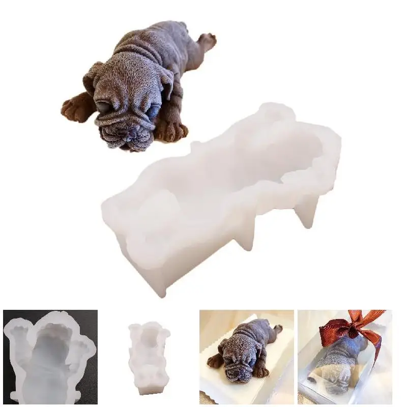 

Cute 3D Shar Pei Dog Silicone Mold Mousse Cake Mould Ice Cream Pudding Fondant Decor Tool TT-best