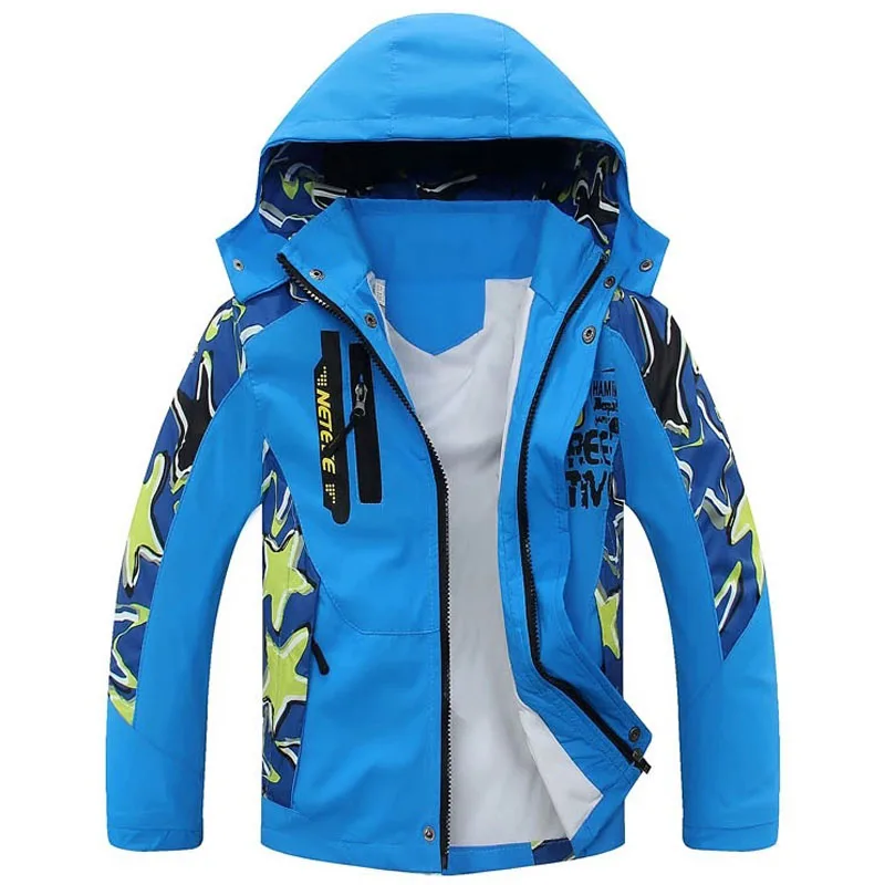 Новая детская Весенняя повседневная спортивная куртка для мальчиков, ветрозащитная куртка, двойная куртка для От 4 до 13 лет, пальто для мальчиков, детская одежда - Цвет: Blue Boys Coat