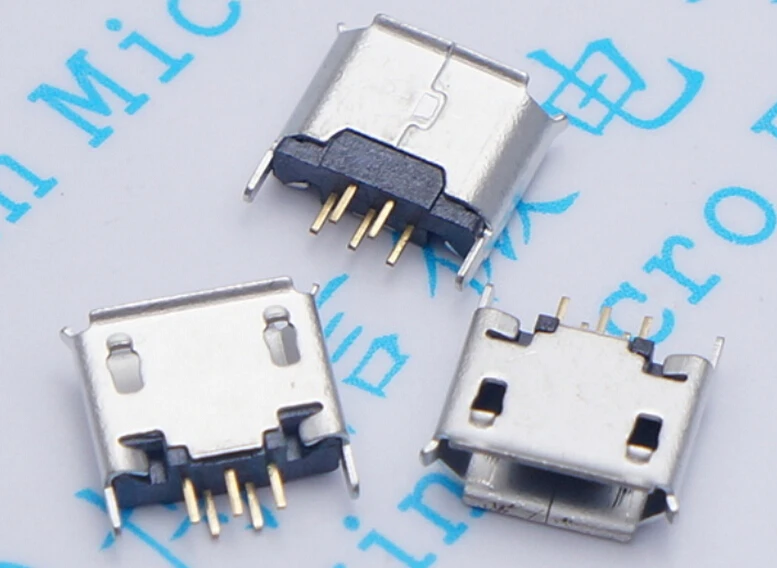 Conector Hembra Micro USB de 5 Pines de 180 Grados 10 PCS Oiyagai