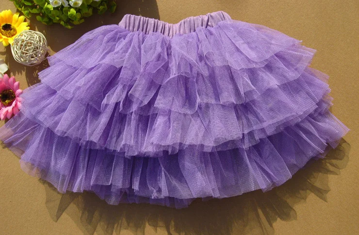 Летние тюлевые юбки для девочек 9 цветов юбки-пачки для танцев для девочек детская одежда одежда для детей - Цвет: Фиолетовый