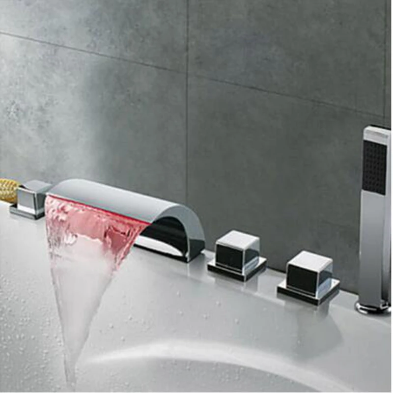 Светодиодный смеситель Водопад для ванны ручной душ|plumbing hose|faucet hosehose faucet |