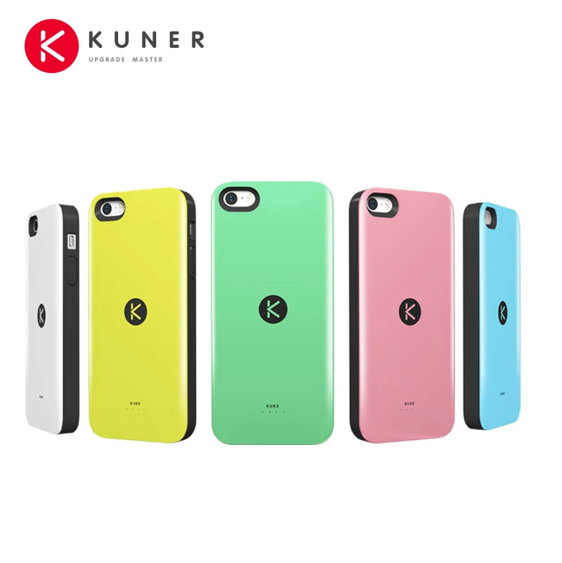 KUNER Colorful 1700mAh Rechargeable External Battery Backup Charger Case Pack Power Bank Fits for Apple iPhone