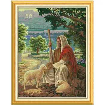 

Wholesale Needlework,Stitch,11CT 14CT Cross Stitch,Sets For Embroidery Kits,Jesus shepherding patterns counted Cross-Stitching