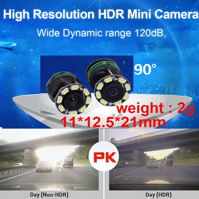 Широкий динамический 120dB HDR 1000 ТВ линия Мини камера 60fps Дрон с камерой 2g 90 градусов
