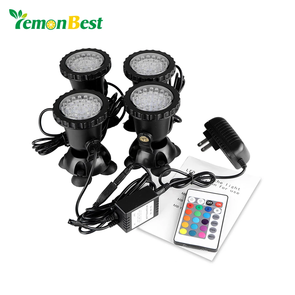 Buy 4pcs Aquarium Led Lighting Remote Control RGB 36