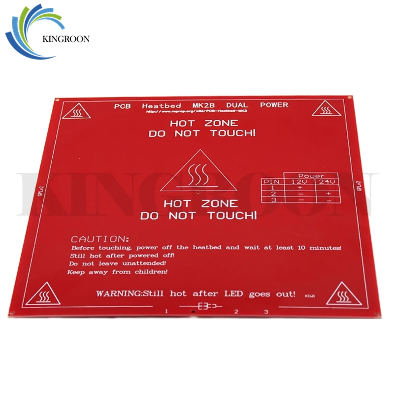 KINGROON ترقية MK2B ساخنة السرير PCB Heatbed المزدوج 12 فولت 24 فولت الأحمر MK2 B الساخن مرتع 3D طابعات جزء الحرارة 214 ملليمتر x 214 ملليمتر الاكسسوارات