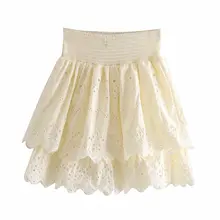 BB45-9309 Европейская и американская модная открытая вышитая половина юбка