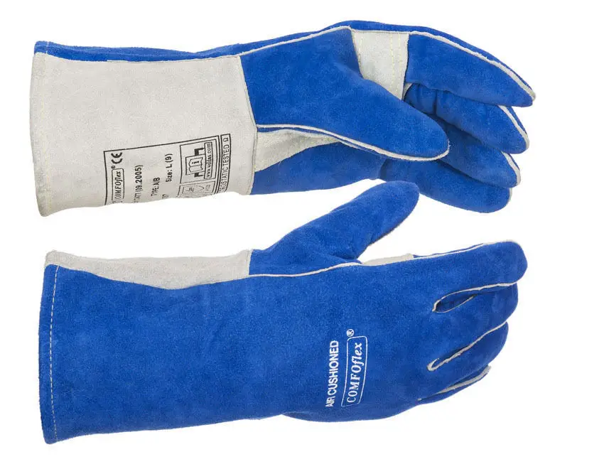 Защитные перчатки TIG MIG, термостойкие кожаные перчатки для барбекю, духовки, перчатки из коровьей кожи, рабочие перчатки для сварки
