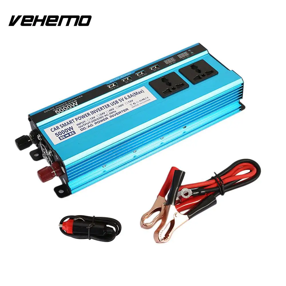 

Vehemo DC24V To AC220V 5VDC-2.1A/1A/2.4A/1A Car Converter Aluminium Alloy Car Inverter Adapter Power InverterTransformer