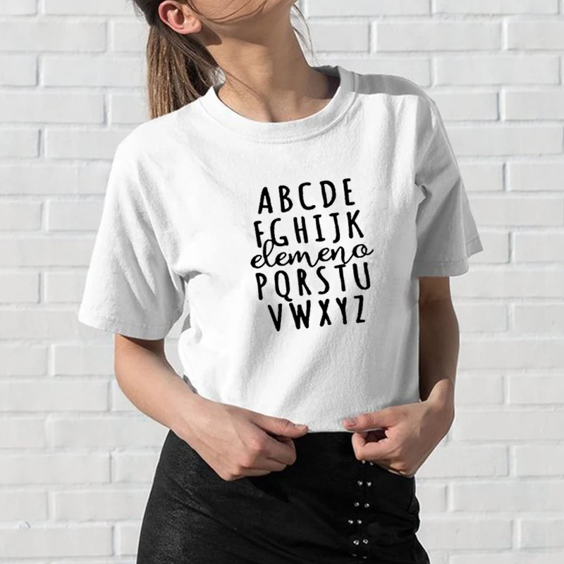 

Preschool Teacher Shirt Printed Tee Shirt Femme Summer Short Sleeve O-neck T Shirts for Women Cotton Loose White Tshirt Women
