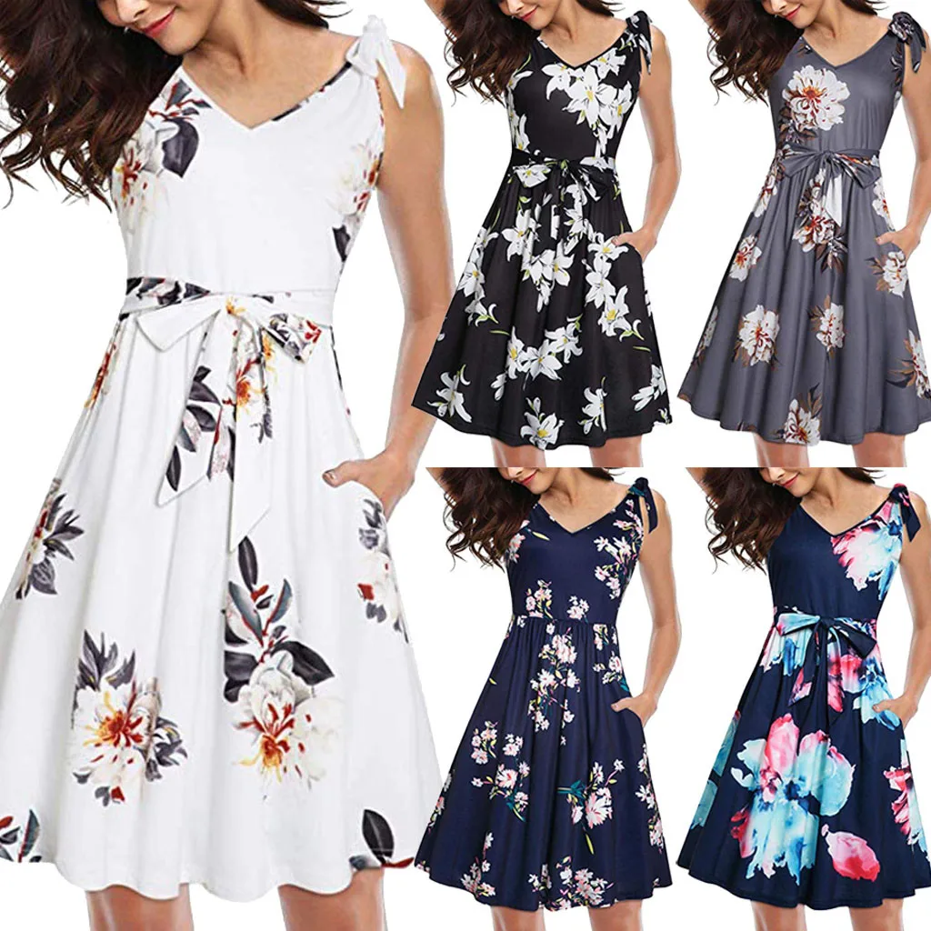Dress 2019Top Women Summer Cold Shoulder Sleeveless Evening Party | Женская одежда
