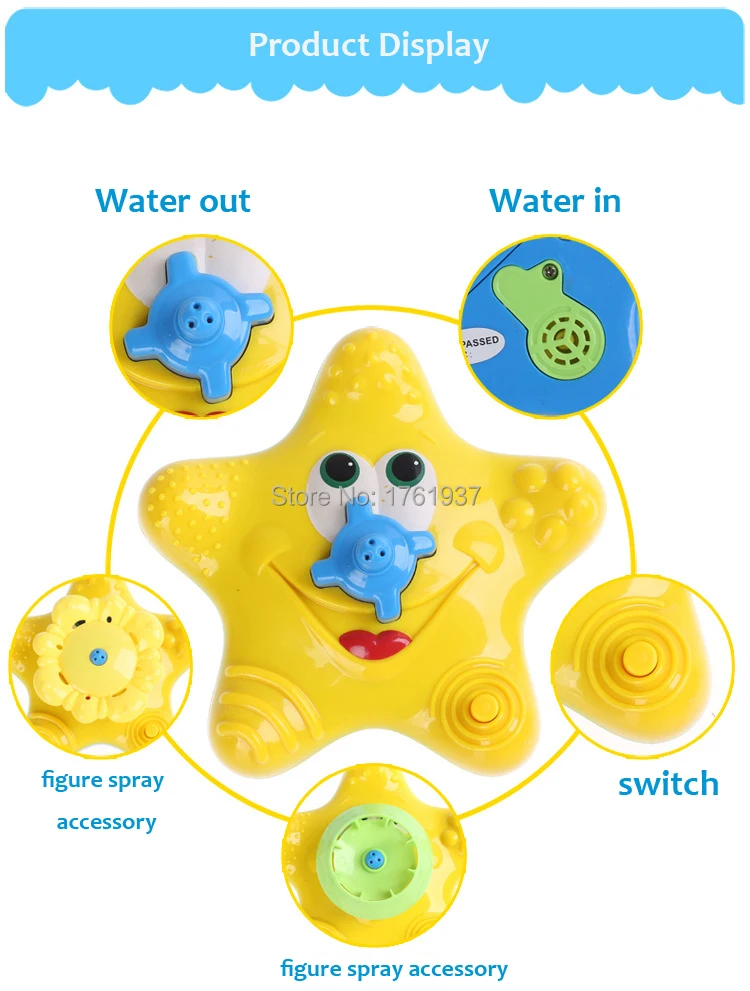 ; подарок; детские игрушки для ванной поворотный автоматического полива синяя Морская звезда игрушки для купания