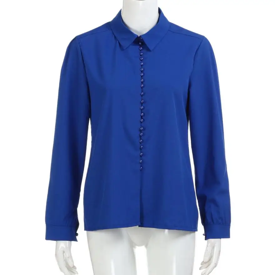 Страусиная блузка шифоновая блузка модная Однотонная рубашка с длинными рукавами Высококачественная Женская одежда Женская рубашка Прямая поставка