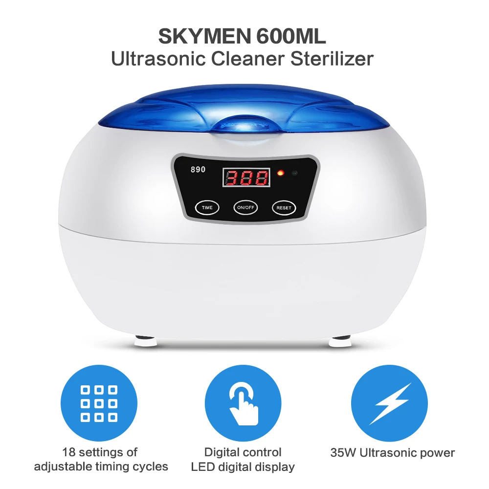 600ML Ultrasonic Cleaner Sterilizer Professional Washing Machine Pot
